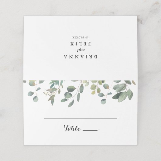 Eucalyptus Foliage Delight Trouwplaats Kaart Plaatskaartje (Buitenkant ongevouwen)