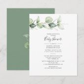 Eucalyptus Foliage Elegant Couples Baby shower Kaart (Voorkant / Achterkant)
