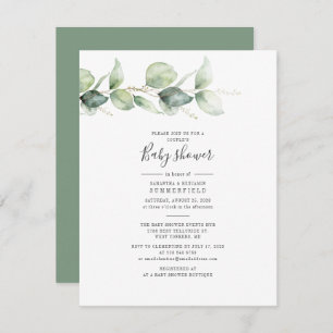 Eucalyptus Foliage Elegant Couples Baby shower Kaart