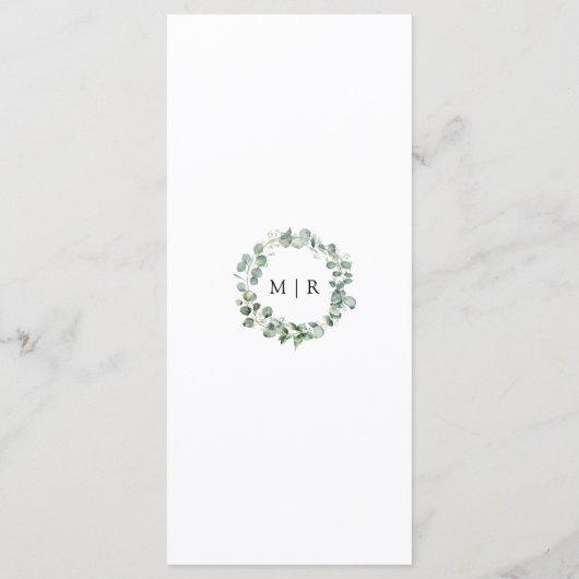 Eucalyptus Foliage Elegant Greenery Wedding Menu (Achterkant)