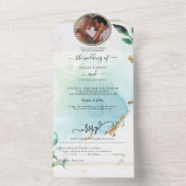 Eucalyptus Foliage Elegant Wedding All In One Uitnodiging (Binnen)