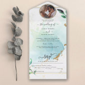 Eucalyptus Foliage Elegant Wedding All In One Uitnodiging