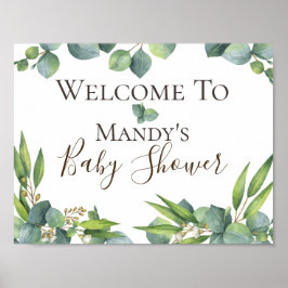 Eucalyptus Foliage Gepersonaliseerde Baby shower Poster