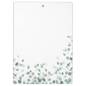 Eucalyptus Foliage Gold Leaves Baby shower Klembord (Achterkant)