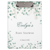 Eucalyptus Foliage Gold Leaves Baby shower Klembord (Voorkant)