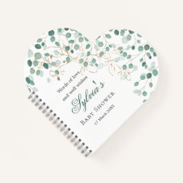 Eucalyptus Foliage Gold Leaves Baby shower-laptop Notitieboek