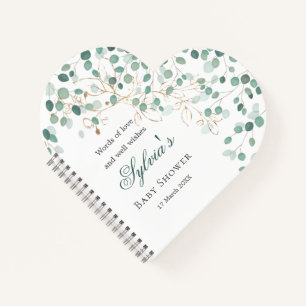 Eucalyptus Foliage Gold Leaves Baby shower-laptop Notitieboek