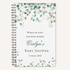 Eucalyptus Foliage Gold Leaves Baby shower-laptop Notitieboek