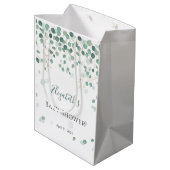 Eucalyptus Foliage Gold Leaves Baby shower Medium Medium Cadeauzakje (Achterkant Gekanteld)