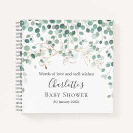 Eucalyptus Foliage Gold Leaves Baby shower Notitieboek
