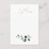 Eucalyptus Foliage Gold Leaves Save the Date Enclo Informatiekaartje (Achterkant)