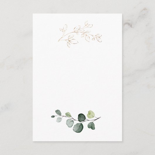 Eucalyptus Foliage Gold Leaves Save the Date Enclo Informatiekaartje (Achterkant)