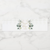 Eucalyptus Foliage Gold Leaves Waterfles Etiket (Enkel label)