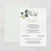 Eucalyptus Foliage Gold Leaves Weddenjacht Informatiekaartje (Voorkant / Achterkant)