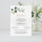 Eucalyptus Foliage Gold Leaves Weddenjacht Informatiekaartje (Staand voorkant)