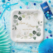 Eucalyptus Foliage Gold Leaves Weddenpapier Bord (Feest)