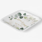 Eucalyptus Foliage Gold Leaves Weddenpapier Bord (Gebogen)