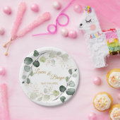 Eucalyptus Foliage Gold Leaves Weddenschap Papieren Bordje (Feest)