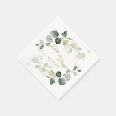 Eucalyptus Foliage Gold Leaves Weddenschap Servet (Hoek)