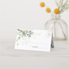 Eucalyptus Foliage Golden Floral Place card Plaatskaartje