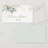 Eucalyptus Foliage Golden Floral Place card Visitekaartje (Voorkant / Achterkant)