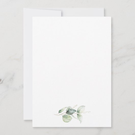 Eucalyptus Foliage Greenery Rustic Wedding Kaart (Achterkant)