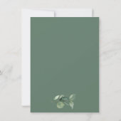 Eucalyptus Foliage Greenery Script Modern Weddensc Kaart (Achterkant)