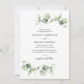 Eucalyptus Foliage Greenery Script Weddenschap Kaart (Voorkant)