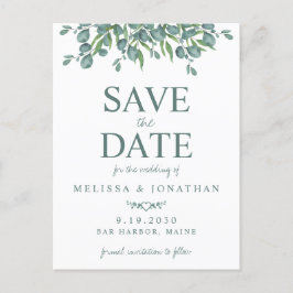 Eucalyptus Foliage Greenery Wedding Save the Date Briefkaart