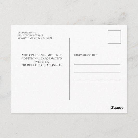 Eucalyptus Foliage Greenery Wedding Save the Date Briefkaart (Achterkant)