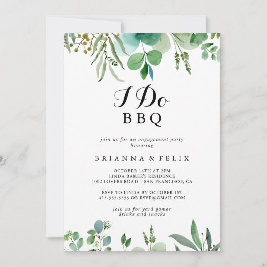Eucalyptus Foliage I Do BBQ Engagement Party Kaart (Voorkant)