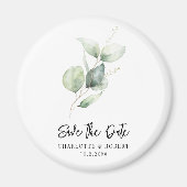 Eucalyptus Foliage Keepsake Bruiloft Bewaar de dat Magneet (Voorkant)