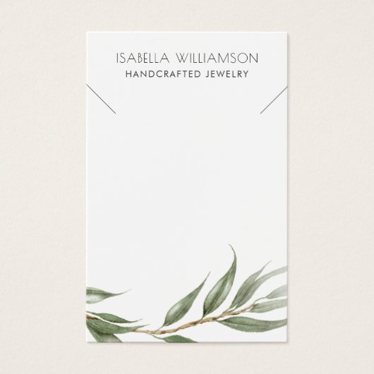 Eucalyptus Foliage Ketting — juwelenvertoning Visitekaartje (Voorkant)