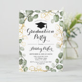 Eucalyptus Foliage Krans Graduation Party Kaart (Staand voorkant)