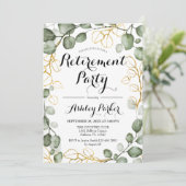 Eucalyptus Foliage Krans Pensioen Partij Kaart (Staand voorkant)