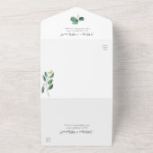 Eucalyptus Foliage laat gouden weddenschap achter All In One Uitnodiging (Buitenkant)