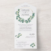Eucalyptus Foliage laat gouden weddenschap achter All In One Uitnodiging (Binnen)