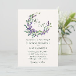 Eucalyptus Foliage Lavender Flowers Weddenschap Kaart