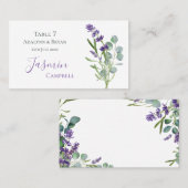 Eucalyptus Foliage Lavender Flowers Weddenschap Plaatskaartje (Voorkant / Achterkant)
