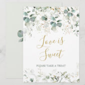 Eucalyptus Foliage Love is Sweet Weddenschap Kaart (Voorkant / Achterkant)