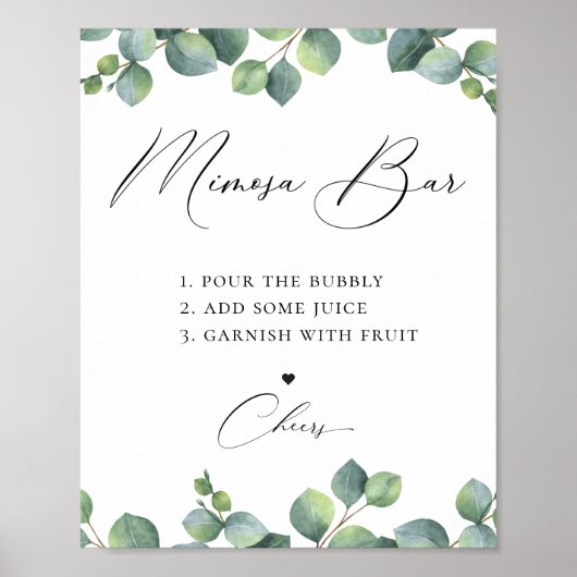 Eucalyptus Foliage Mimosa Bar Poster (Voorkant)