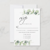 Eucalyptus Foliage Minimalist Botanical Weddenscha RSVP Kaartje (Voorkant)