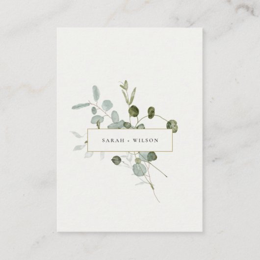 Eucalyptus Foliage Monogram Gift Registry Weddensc Informatiekaartje (Achterkant)