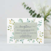 Eucalyptus Foliage Navy Blue Botanical Weddenschap Informatiekaartje (Staand voorkant)