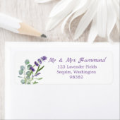 Eucalyptus Foliage Paarse lavender Flowers Etiket (Insitu)