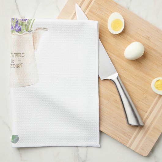 Eucalyptus Foliage Paarse lavender Flowers Theedoek (Quarter Fold)