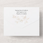 Eucalyptus Foliage Paarse lavender Flowers Weddens All In One Uitnodiging (Achterkant)