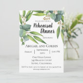 Eucalyptus Foliage Rehearsal Diner Uitnodiging (Staand voorkant)