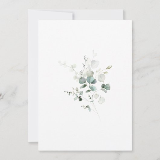 Eucalyptus Foliage repetitie diner Kaart (Achterkant)