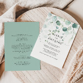 Eucalyptus Foliage Rug & Voorkant Formele bruiloft Kaart